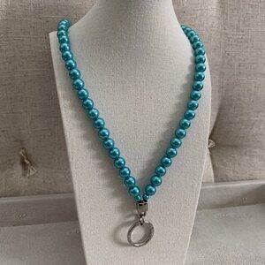 Dyrberg/Kern Hella turquoise blue pearl necklace
